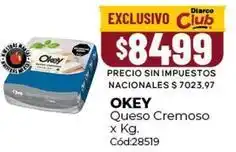 Diarco Okey - queso cremoso x kg. cód:28519 oferta