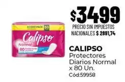 Diarco Calipso - protectores diarios normal x 80 un. cód:59958 oferta