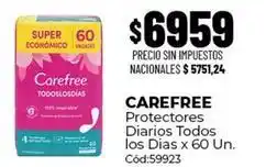 Diarco Carefree - protectores diarios todos los dias x 60 un. cód:59923 oferta