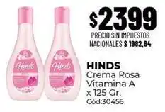 Diarco Hinds - crema rosa vitamina a x 125 gr. cód:30456 oferta