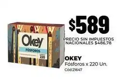 Diarco Okey - fósforos x 220 un oferta