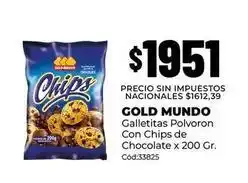 Diarco Gold mundo - galletitas polvoron con chips de chocolate x 200 gr. cód:33825 oferta