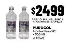 Diarco Purocol - alcohol fino 70° x 500 ml. cód:18020 oferta