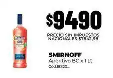 Diarco Smirnoff - aperitivo bc x 1 lt oferta