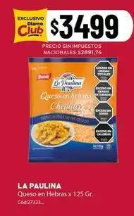 Diarco La paulina - queso en hebras cheddar oferta