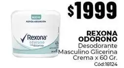 Diarco Rexona - odorono desodorante masculino glicerina crema x 60 gr. cód:18124 oferta