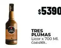 Diarco Tres plumas - licor x 700 ml. cód:4169 oferta