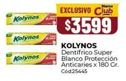 Diarco Kolynos - dentífrico super blanco protección anticaries x 180 gr. cód:25445 oferta