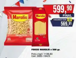 Maxiconsumo Marolio - fideos tirabuzon y spaghetti oferta
