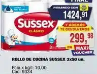 Maxiconsumo Sussex - rollo de cocina 3x50 un oferta