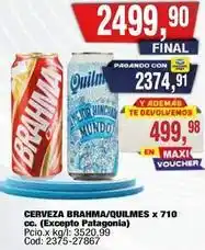 Maxiconsumo Brahma - cerveza x 710 cc. (excepto patagonia) pc. x kg/l: 3520.99 cod: 2375-27867 oferta