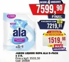 Maxiconsumo Ala - jabon liquido ropa d-pack oferta