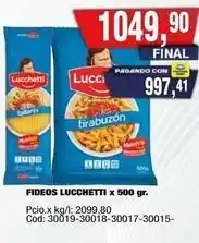 Maxiconsumo Lucchetti - fideos lucchetti x 500 gr oferta