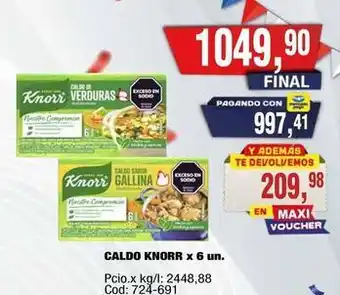 Maxiconsumo Knorr - caldo knorr x 6 un oferta
