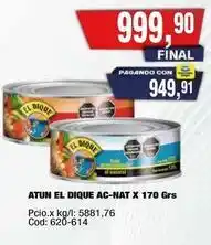 Maxiconsumo El dique - atun ac-nat x 170 grs oferta