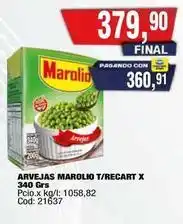 Maxiconsumo Marolio - arvejas t/recart x 340 grs cod: 21637 oferta