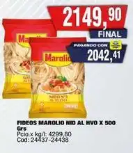 Maxiconsumo Marolio - fideos nid al huevo x 500 grs oferta
