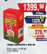 Maxiconsumo Andresito - yerba andresito x 500 gr oferta