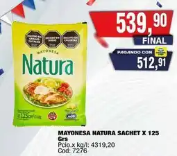 Maxiconsumo Natura - mayonesa sachet x 125 grs oferta