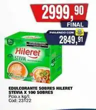 Maxiconsumo Hileret - edulcorante sobres stevia x 100 sobres oferta