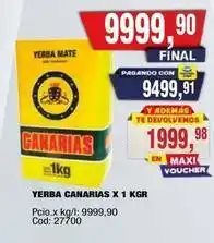 Maxiconsumo Yerba canarias x 1 kgr oferta