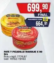 Maxiconsumo Marolio - pate y picadillo x 90 grs oferta