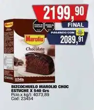 Maxiconsumo Marolio - bizcochuelo chocolate estuche x 540 grs oferta