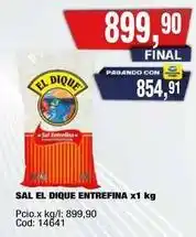 Maxiconsumo El dique - sal el dique entrefina x1 kg oferta