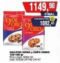 Maxiconsumo 9 de oro - galletas 9 de oro avena y chips choco oferta