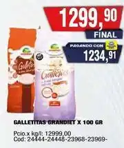 Maxiconsumo Galletitas grandiet x 100 gr oferta