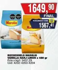 Maxiconsumo Marolio - bizcochuelo vainilla-narj-limon x 480 gr oferta