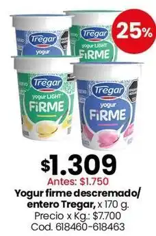 Coto Tregar - yogur firme descremado/entero oferta