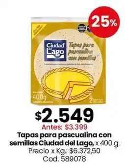 Coto Ciudad del lago - tapas para pascualina con semillas oferta