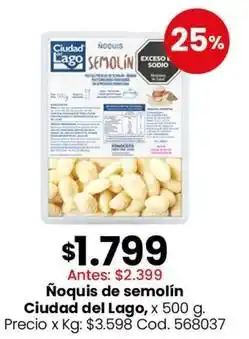 Coto Ciudad del lago - ñoquis de semolín oferta