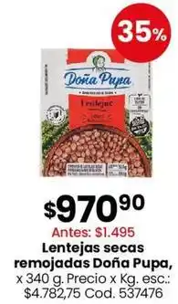 Coto Doña pupa - lentejas secas remojadas oferta