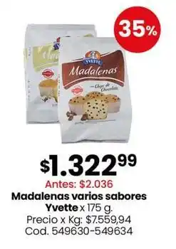 Coto Yvette - madalenas varios sabores oferta
