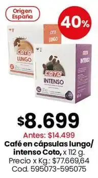 Coto Coto - café en cápsulas lungo/intenso oferta