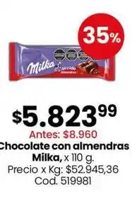 Coto Milka - chocolate con almendras oferta