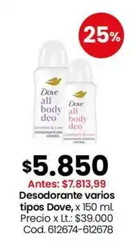 Coto Dove - desodorante varios tipos oferta