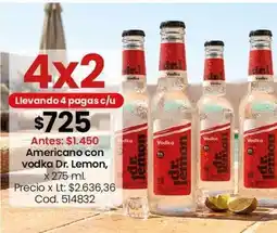 Coto Dr. lemon - americano con vodka , x 275 ml. cod. 514832 oferta