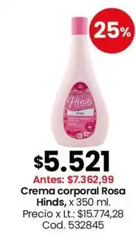 Coto Hinds - crema corporal rosa oferta