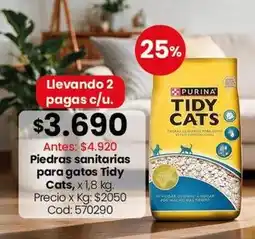 Coto Piedras sanitarias tidy cats, x 1,8 kg. cod: 570290 oferta