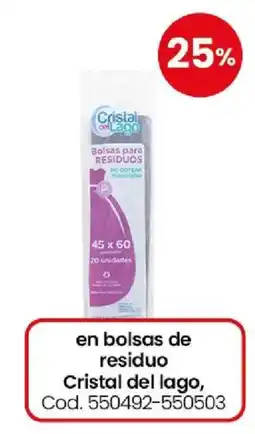 Coto Cristal del lago bolsas para residuos oferta
