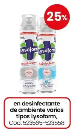 Coto Lysoform desinfectante de ambiente varios tipos oferta