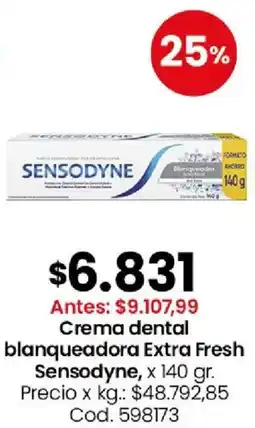Coto Sensodyne crema dental blanqueadora extra fresh oferta
