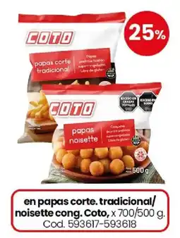 Coto Coto papas corte tradicional/ noisette cong. oferta