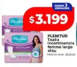 Supermayorista Vital Plenitud toalla incontinencia femme largo oferta