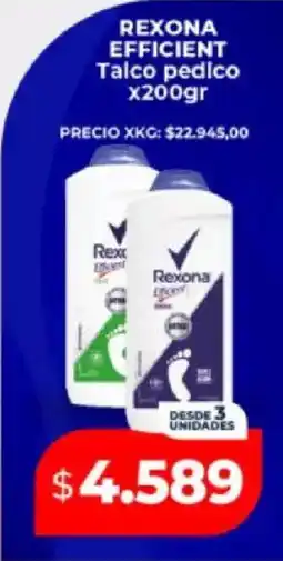 Supermayorista Vital Rexona efficient talco pedico oferta