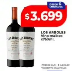 Supermayorista Vital Los arboles vino malbec oferta