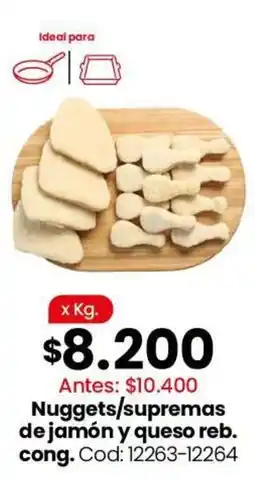Coto Nuggets/supremas de jamón y queso reb. cong. oferta